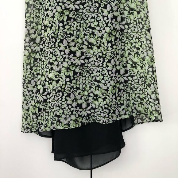 BCBGeneration Floral Tank Top Cami Sheer Spaghetti Straps Blouse - Picture 4 of 8